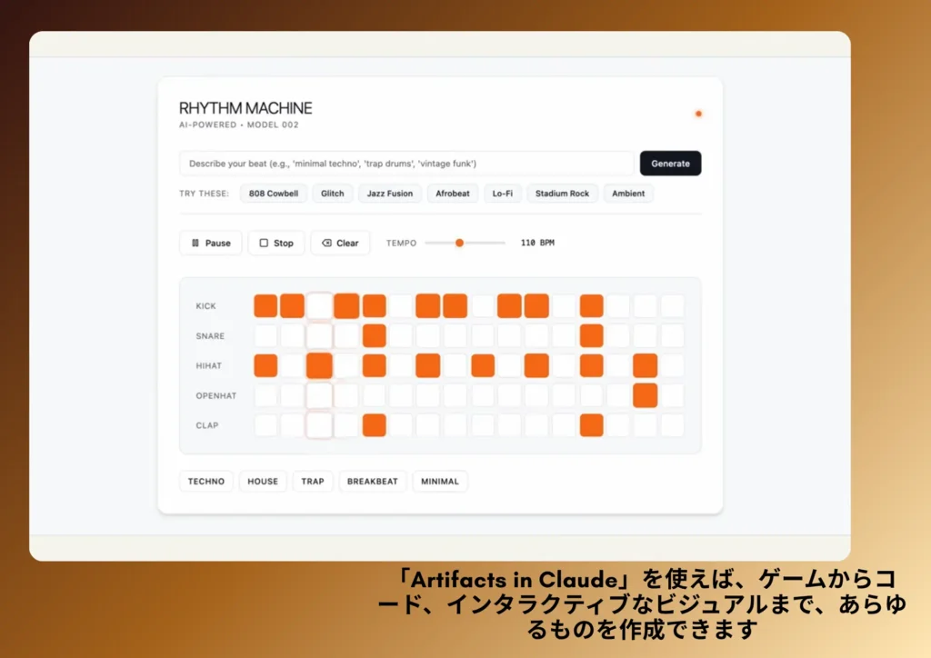アーティファクトを用いたリズムマシンの作成